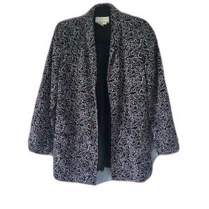 Jason Prescott Size 6P Multicolored Paisley Open Front  Jacket Hip Length 80s